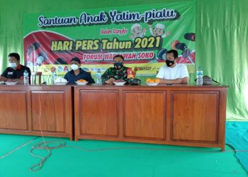 Forum Wartawan Soko Beri Santunan Anak Yatim-piatu Dalam Rangka HKN 2021