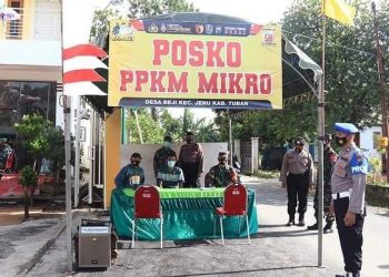 Kapolres dan Dandim 0811 Tuban , melaksanakan Pengecekan Posko PPKM mikro Dibeberapa Lokasi