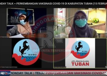 Pelaksanaan Vaksinasi Covid-19 Tahap 1 di Kabupaten Tuban Capai 91 Persen
