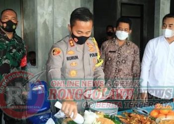 Pembangunan Polsek Widang Kembali Dilanjutkan dengan Potong Tumpeng dan Doa Bersama