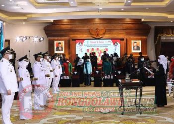 Secara Hybrid , Bupati Dan Wakil Bupati Terpilih Lamongan Dilantik