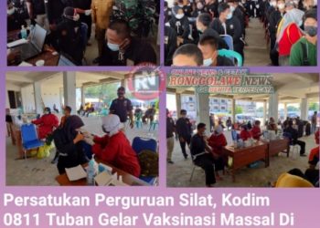 Kodim 0811 Tuban Gelar Vaksinasi di Padepokan Silat PSHT