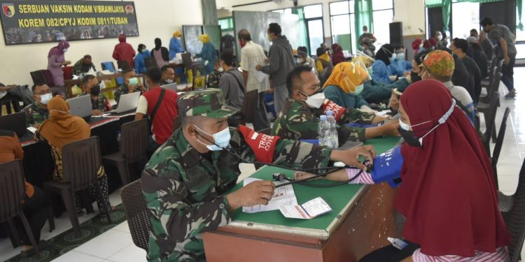 Vaksinasi Tahap 2 Digelar Kodim 0811 Tuban
