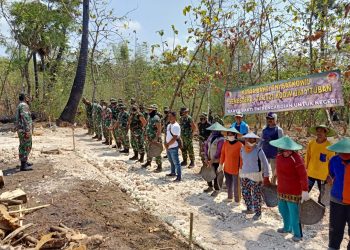 Karya Bakti TNI Pengabdian Untuk Negeri di Genaharjo ditinjau Langsung Oleh Kasdim 0811 Tuban