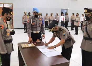 Pejabat Polres Tuban Mengalami Pergantian,  2 Perwira Pensiun 4 Perwira  Promosi Jabatan