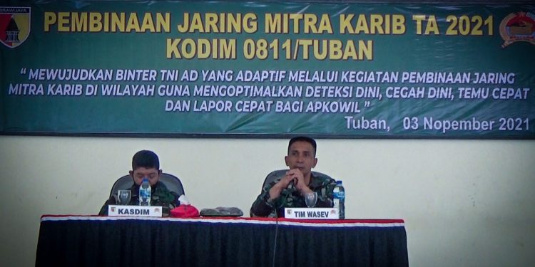 Tim Wasev Korem 082/ CPYJ Dalam Bin Jaring Mitra Karib TA. 2021 Kunjungi Kodim 0811 Tuban