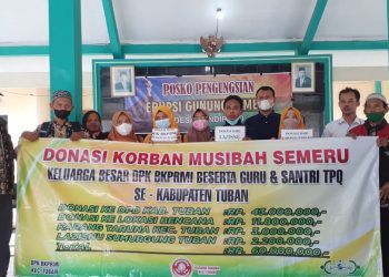 Bersama  Sejumlah Ormas, Kartar Kecamatan Tuban Galang Dana Untuk Semeru
