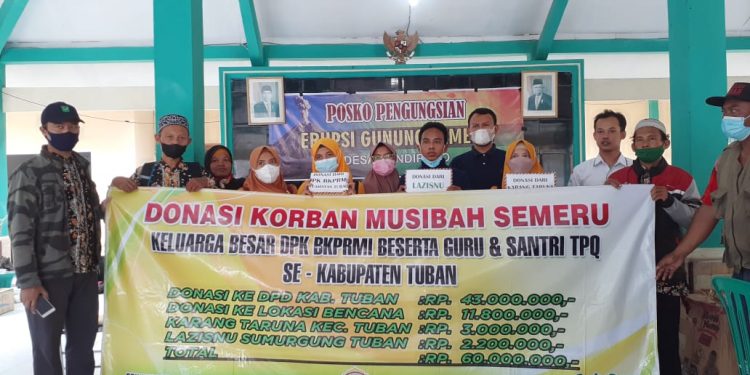Bersama  Sejumlah Ormas, Kartar Kecamatan Tuban Galang Dana Untuk Semeru