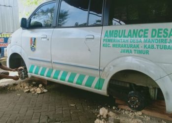 Maling Gendeng, Ban Mobil Ambulance Desa Juga Disikat, Bikin Warga Tuban Resah