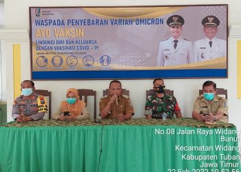 Kapolsek Widang Rakor  Anev dan Sosialisasi Mobil Vaksin Siaga Bersama Forkopimka dan Puskesmas