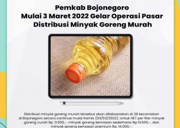 Pemkab Bojonegoro Gelar Operasi Pasar Minyak Goreng Murah Mulai 3 Maret 2022