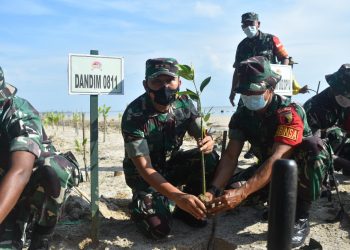 Dandim 0811 Dampingi Danrem 082/CPYJ Tanam Ribuan Pohon Mangrove