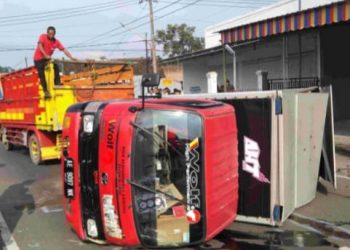 Terjadi Laka Lantas di Jalan Raya Tinap Sukomoro, 1 Pejalan Kaki Tewas Tergencet Body Truk Box