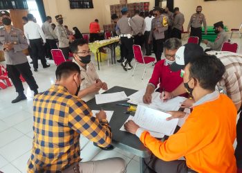 Polres Magetan Gelar Tes Urine Dadakan, Untuk Cegah Penyalahgunaan Narkoba Pada Anggota Polri