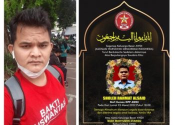 Keluarga Besar AWDI Korwil Pantura Berbela Sungkawa Atas Meninggalnya Sholeh Rahmad Staf Humas DPP AWDI