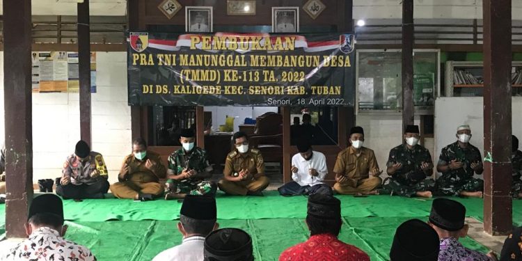 Kodim 0811 Tuban Telah Mulai Pra TMMD Ke – 113 Bersama Masyarakat Desa Kaligede