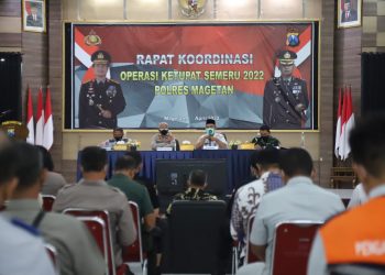 Jelang Mudik Lebaran, Polres Magetan Gelar Rapat Koordinasi Lintas Sektoral Kesiapan Ops Ketupat Semeru 2022