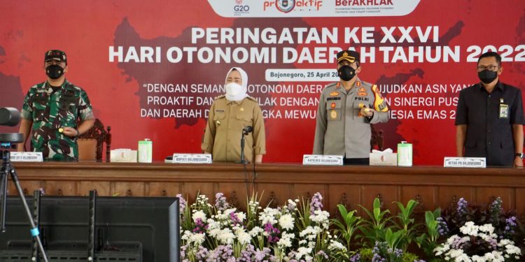 Bupati Bojonegoro Ikuti Peringatan Ke XXVI Hari Otoda Dari Pendopo Pemkab