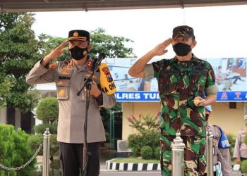 Bersama Kodim 0811, Polres Tuban Gelar Apel Antisipasi Malam Takbir Keliling dan Pengamanan Sholat Idul Fitri 1443 H