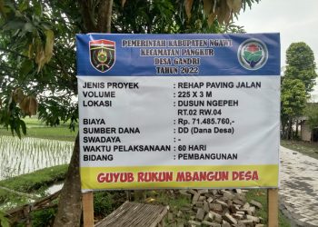 Rehabilitas Jalan  Paving di Dusun Ngepeh Desa Gandri