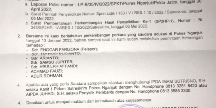 Polda Jatim Perlu Turun Tangan Atas Molornya Kasus Penganiayaan dan Pengeroyokan di Wilayah Hukum Polres Nganjuk