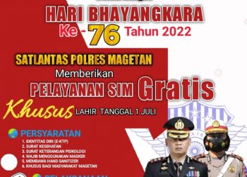 Semarak Hari Bhayangkara Ke 76, Polres Magetan Akan Berikan SIM Gratis Bagi Warga Magetan Yang Lahir 1 Juli