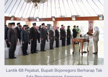 Pesan Bupati Anna Pada Kepsek Saat Melantik 68 Pejabat di Lingkup Pemkab Bojonegoro