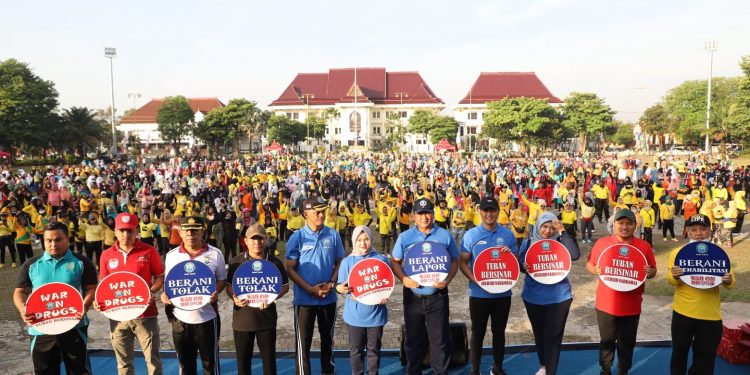 Peringati HANI 2022, Mas Lindra Bersama BNNP Jatim dan Tuban Deklarasi Perang Lawan Narkoba