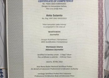 BNSP LPS Pers Terbitkan 11 Sertifikat Kompetensi Wartawan Utama Berlogo Garuda