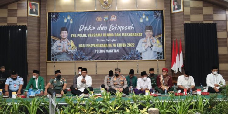 Di Hari Bhayangkara ke – 76 Polres Magetan Gelar Dzikir dan Istighosah