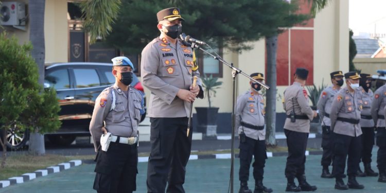 Gelar Pasukan, Polres Magetan Siap Amankan  Pengesahan Warga PSHT