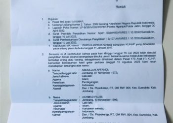 Bila Pelaku Kasus 170 Tidak Ditahan, Ketua LPHM – PANDAWA DPC MOJOKERTO Siap Laporkan ke Propam Polda Jatim dan Mabes Polri