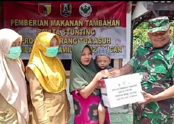Serius Sukseskan Stunting, Koramil 0811/12 Bancar Tuban Angkat Anak Stunting Menjadi Anak Asuh ﻿