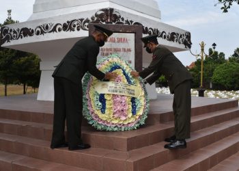 77 Tahun HUT TNI : Kasdim 0811 Tuban Pimpin Ziarah Nasional Di Taman Makam Pahlawan Ronggolawe