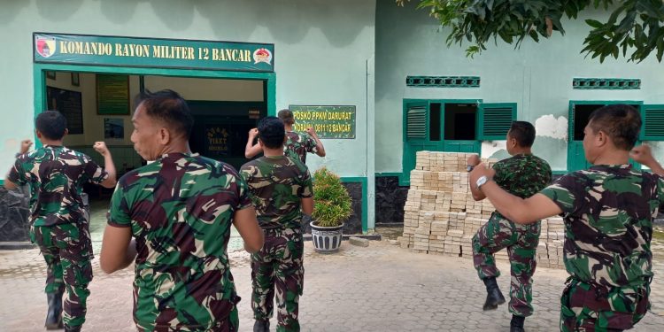 Jaga Kebugaran Tubuh, Koramil 0811/12 Bancar TubanLakukan Senam SKJ 88