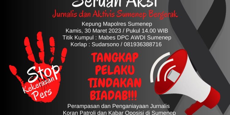 Ratusan Wartawan dan Aktivis Kepung Polres Sumenep