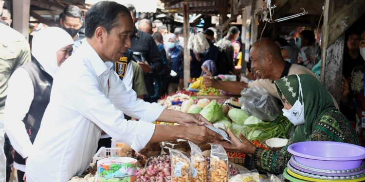 Presiden Jokowi Kunjungi Pasar Sambonggede Pastikan Harga Bahan Pokok Stabil