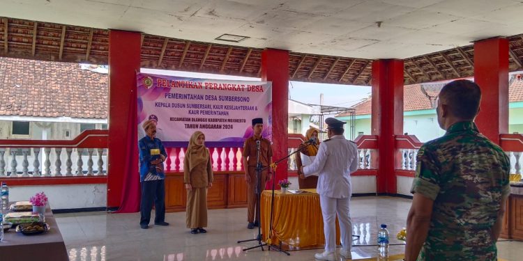 Pengambilan Sumpah dan Pelantikan Perangkat Desa Sumbersono tahun 2024
