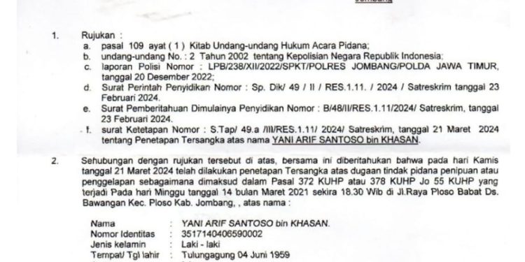 YAS Pelaku Penipuan CPNS Akhirnya Ditahan Polres Jombang
