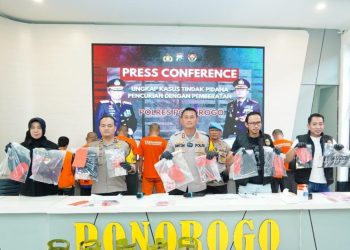 8 Tersangka Kasus Pencurian dengan Pemberatan di Amankan Polres Ponorogo