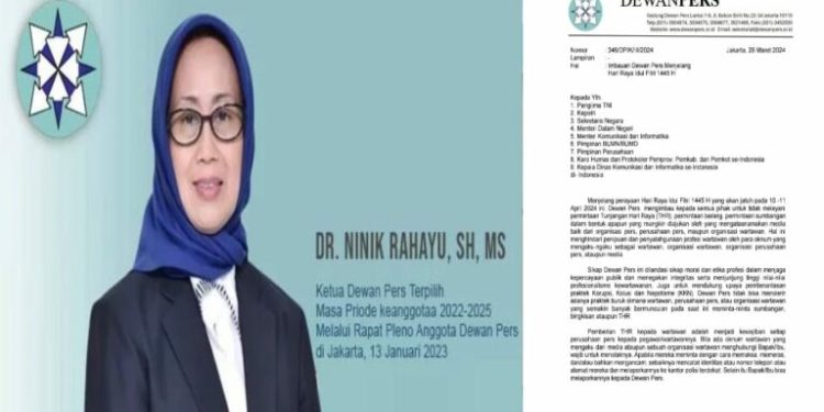 Dewan Pers Melarang Wartawan Dan Organisasi Pers Minta THR Ke Seluruh Instansi Pemerintah Atau Swasta