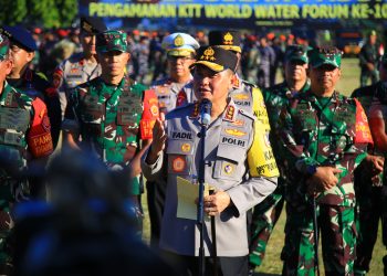 Apel Gelar Pasukan pengamanan event Konfrensi Tingkat Tinggi (KTT) World Water Forum (WWF) ke-10 di Bali pada 18-25 Mei 2024