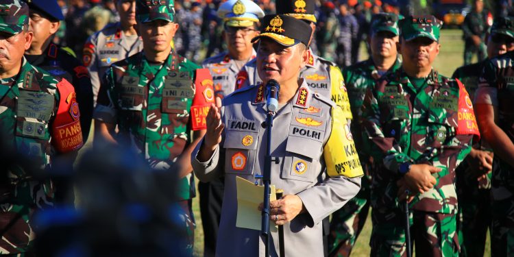 Apel Gelar Pasukan pengamanan event Konfrensi Tingkat Tinggi (KTT) World Water Forum (WWF) ke-10 di Bali pada 18-25 Mei 2024