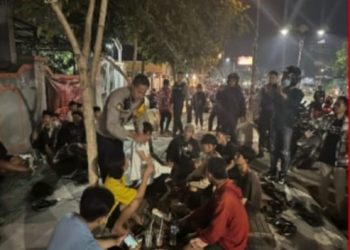 Patroli Cipkon Malam Minggu, Polres Mojokerto Kota Amankan 7 Pemuda