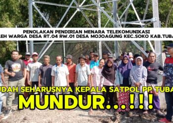 Pendirian Tower BTS di Mojoagung Soko Tuban Di Tolak Warga, Kompensasi atau Robohkan
