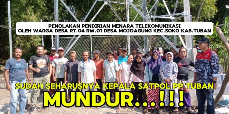 Pendirian Tower BTS di Mojoagung Soko Tuban Di Tolak Warga, Kompensasi atau Robohkan
