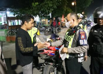 Patroli Skala Besar TNI – Polri Jaga Sitkamtibmas di Kota Mojokerto