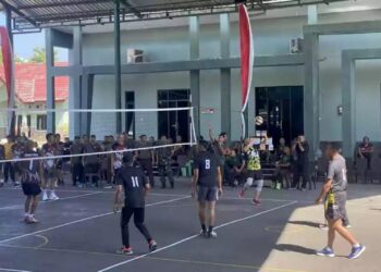 Kodim 0811 Tuban Gelar Lomba Bola Voli Persahabatan 3 Pilar