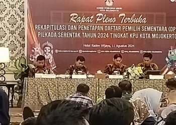Gelar Rapat Pleno KPU Mojokerto Kota Tetapkan DPS Pilkada Serentak 2024