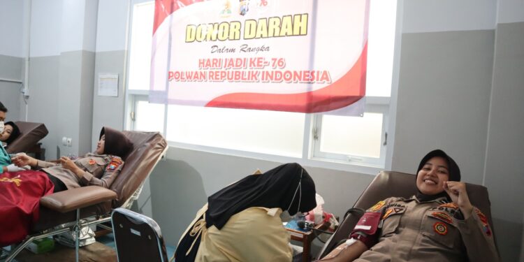 Sambut Hari Jadi Polwan ke-76, Srikandi Bhayangkara Polres Mojokerto Gelar Donor Darah